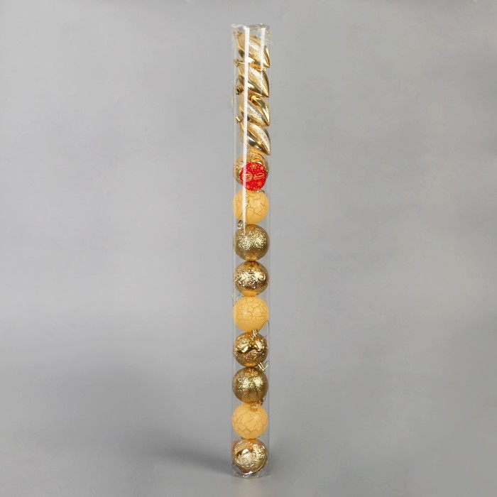 фото Набор украшений пластик 13 шт "мелодия" капелька, 6 см, золото зимнее волшебство