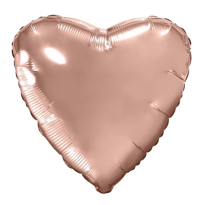 Шар фольгированный 19 «Розовое золото», сердце