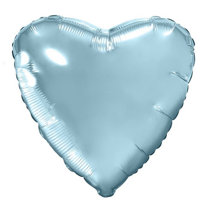 Шар фольгированный 19 сердце Нежно-голубой шар фольгированный 25 малыш мальчик звёздочки сердце цвет голубой