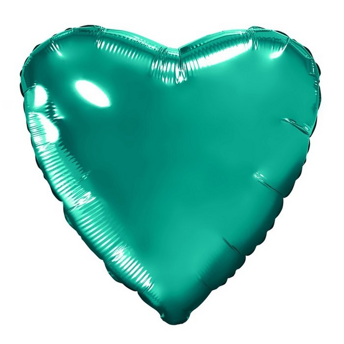 Шар фольгированный 19 сердце Бирюзовый шар фольгированный 19 орхидея сердце