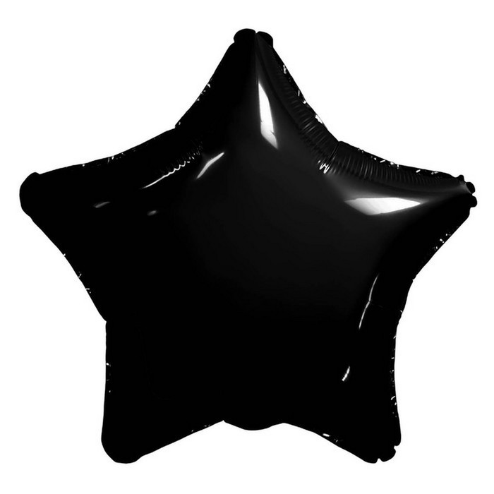 Шар фольгированный 19 «Чёрный», звезда шар фольгированный 19 бриз звезда