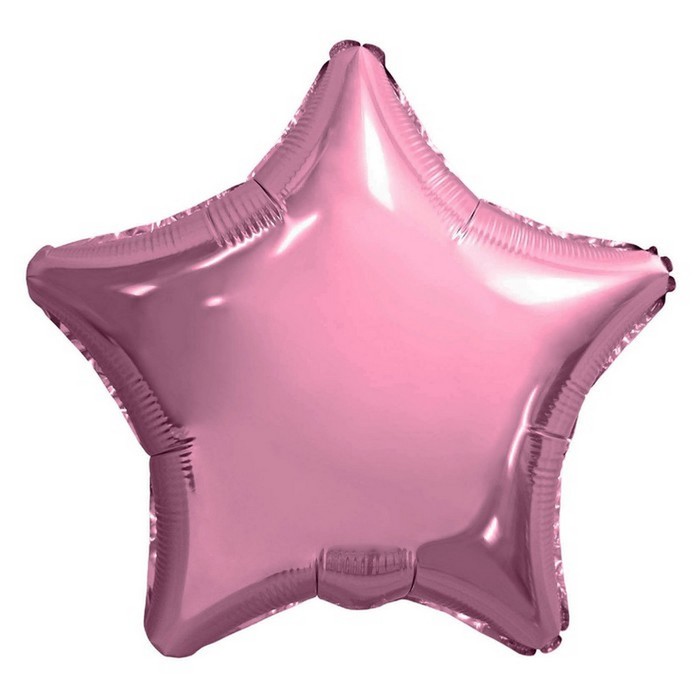 Шар фольгированный 19 звезда Нежно-розовый