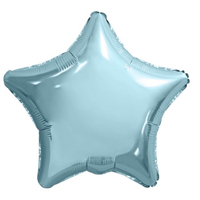 Шар фольгированный 19 звезда Нежно-голубой