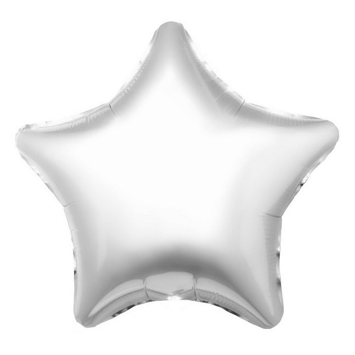 Шар фольгированный 19 «Белый блеск», звезда шар фольгированный 19 звезда белый блеск