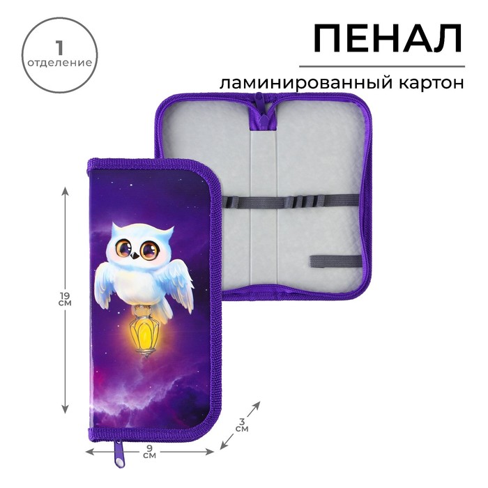 

Пенал школьный 1 секция 90 х 190 лам.карт ПО-03 «1 сентября: Совушка»