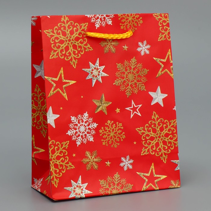 Пакет ламинированный вертикальный «Звёздные снежинки», S 12 × 15 × 5.5 см пакет ламинированный вертикальный с днём защитника s 12 × 15 × 5 5 см