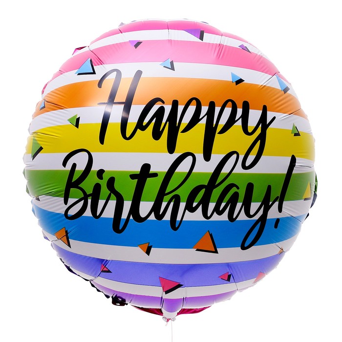 

Шар фольгированный 18" HBD, круг, разноцветный