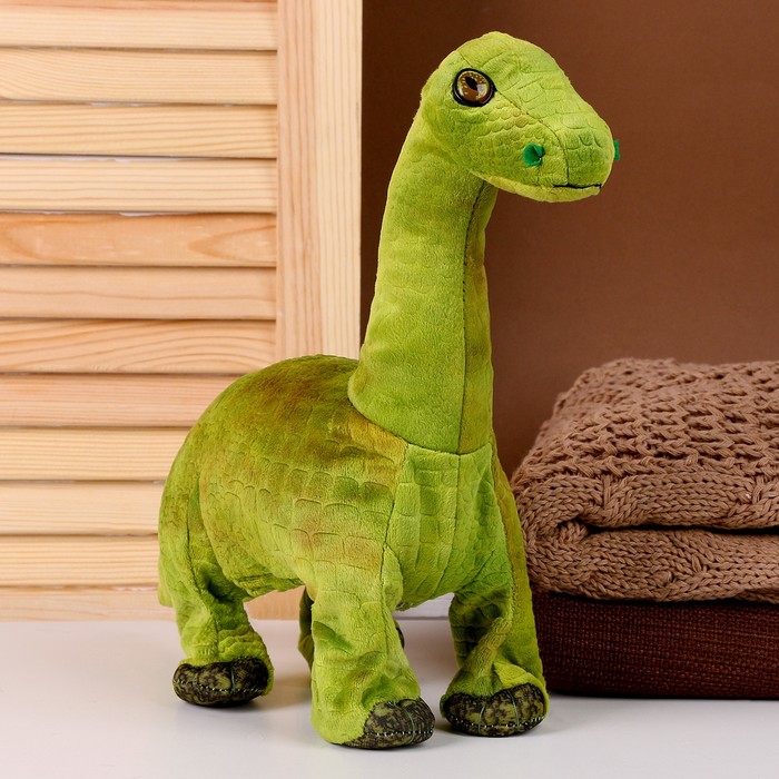 цена Мягкая музыкальная игрушка «Динозаврик», 31 см, цвет зелёный