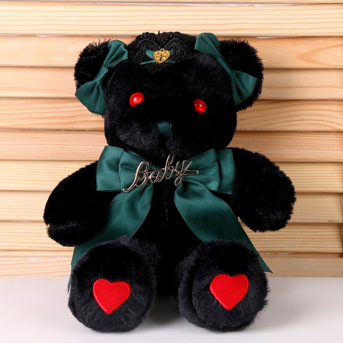 Мягкая игрушка «Медведь» с зелёным бантиком, 31 см мягкая игрушка медведь с бантиком в горох 26 см цвет бежевый