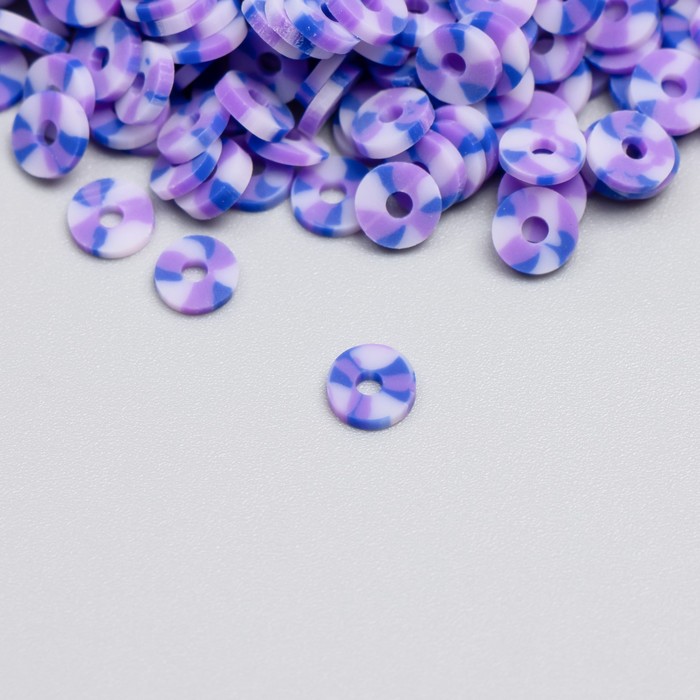 фото Набор бусин из полимерной глины "астра" 6 мм, 20 гр, фиолетовый пестрый микс astra