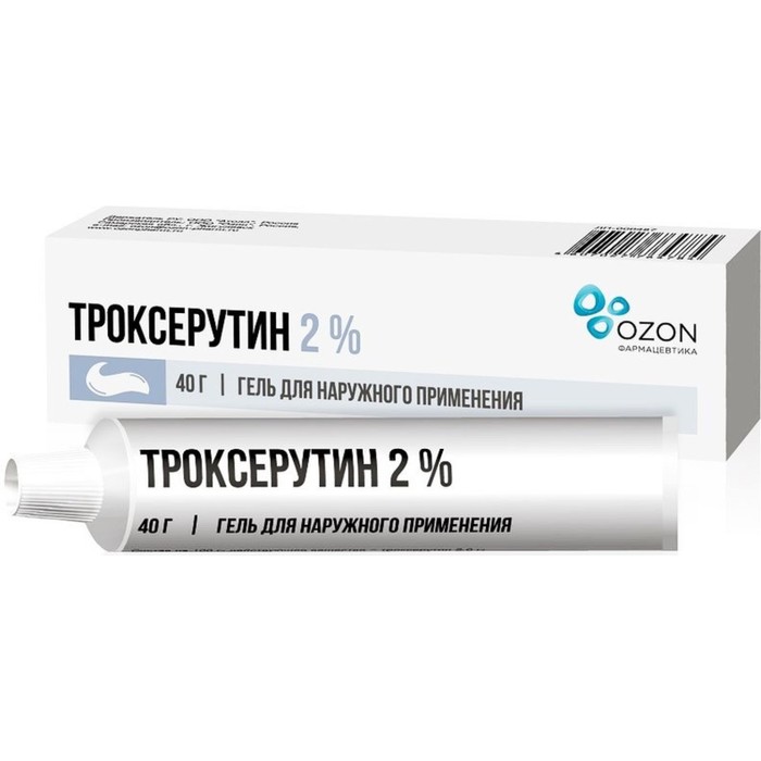 

Троксерутин гель для наружного применения 2% туба 40 г Озон