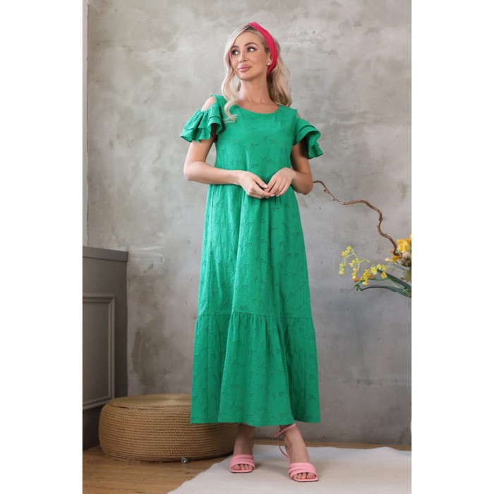 Платье женское, размер 56, цвет зелёный