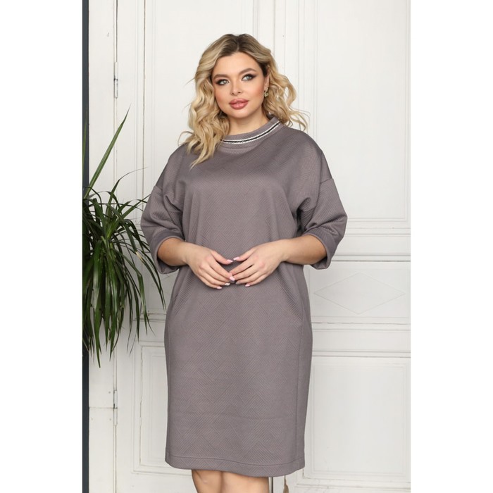 

Платье женское, размер 52, цвет серый