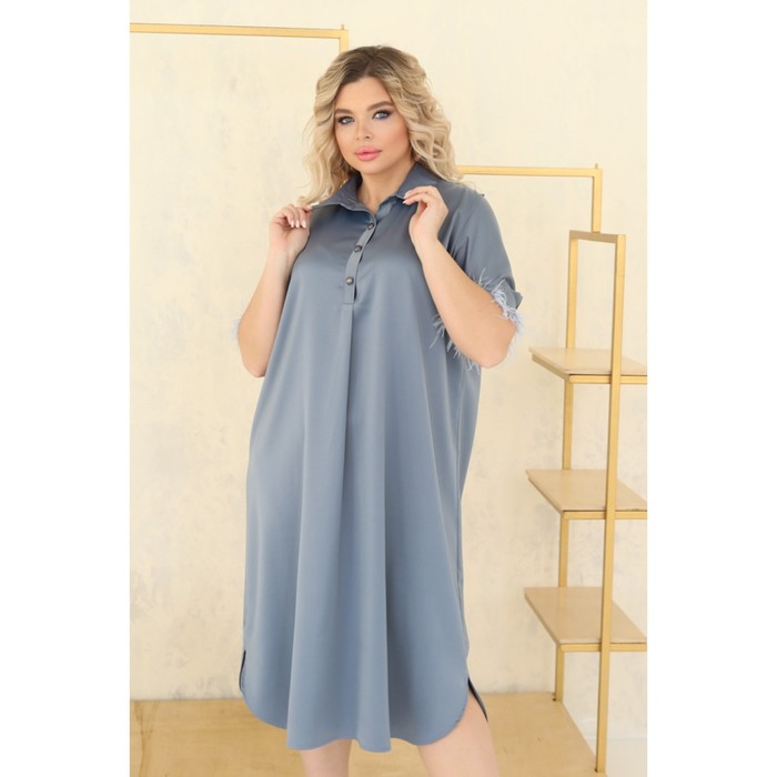 

Платье женское, размер 52, цвет серый