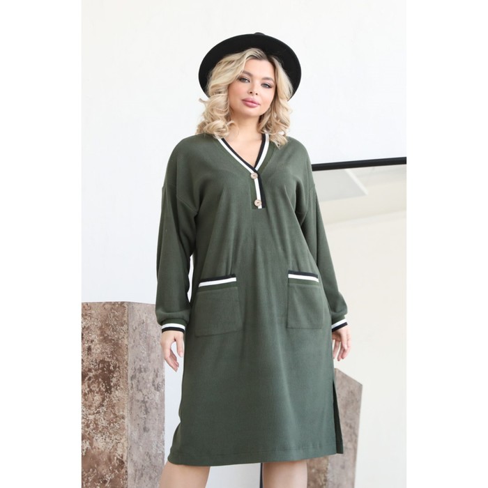 

Платье женское, размер 60, цвет хаки