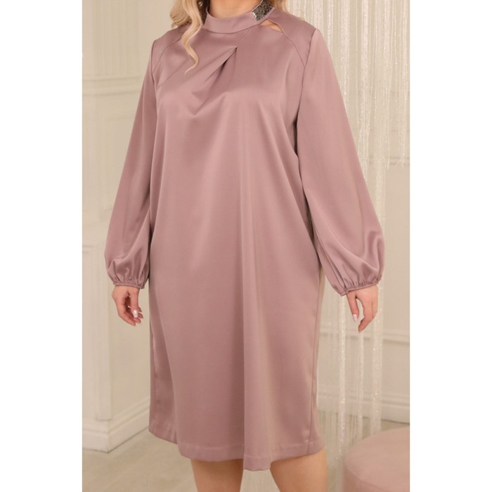 Платье женское, размер 60, цвет розовый