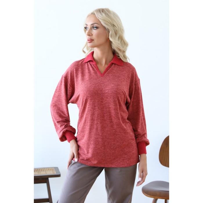 Пуловер женский, размер 44, цвет красный фото