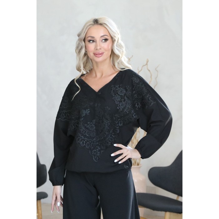 цена Пуловер женский, размер 48, цвет чёрный