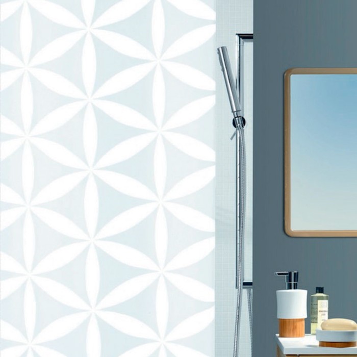 Штора декоративная для ванной комнаты RANIA, 180х200 см, цвет белый цена и фото