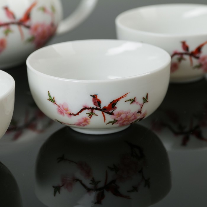 Набор для чайной церемонии "Птицы", 8 предметов: чайник 150 мл, чахай 100 мл, чашки 40 мл
