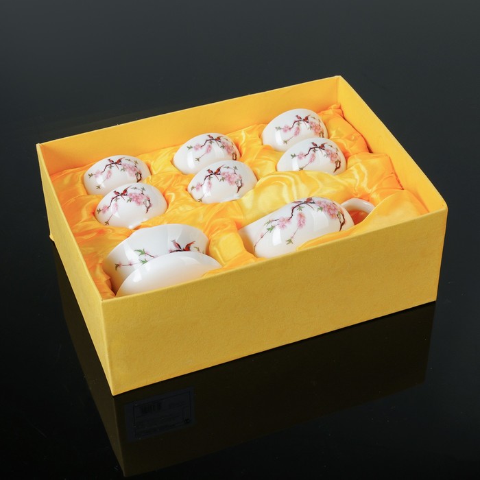 Набор для чайной церемонии "Птицы", 8 предметов: чайник 150 мл, чахай 100 мл, чашки 40 мл