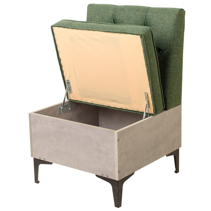 

Скамья Милана 600 бетон темный/рогожка зеленая