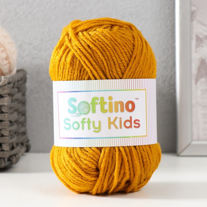 Пряжа 100% акрил Softy Kids 90м ±5м 50 гр цвет горчица пряжа 100% акрил softy kids 90м ±5м 50 гр цвет 15 водный