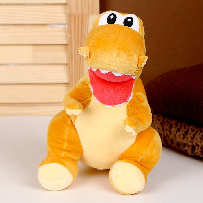 цена Мягкая игрушка «Динозаврик», 31 см, цвет оранжевый