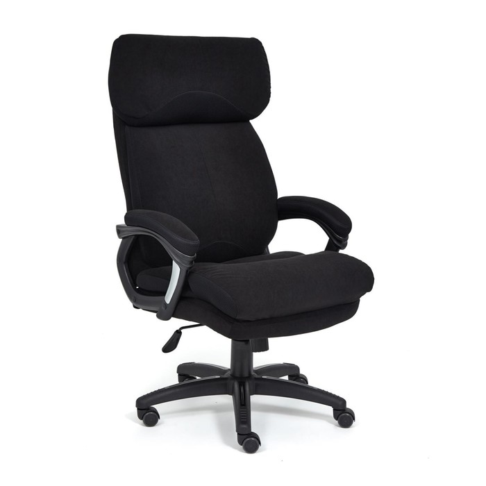 Кресло руководителя DUKE флок/ткань, черный/черный , 35/TW-11 кресло tetchair madrid флок черный 35