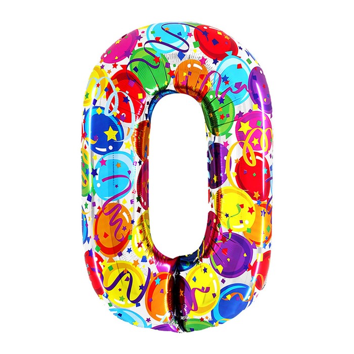 Шар фольгированный 40 «Цифра 0», яркие шары