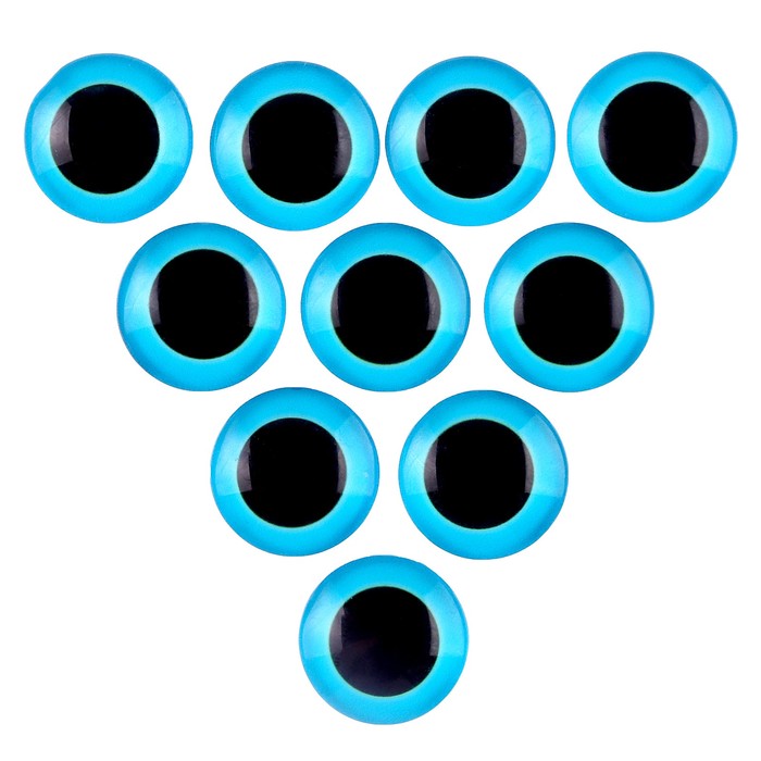 фото Глаза на клеевой основе, набор 10 шт., размер 1 шт. — 10 мм, цвет голубой школа талантов