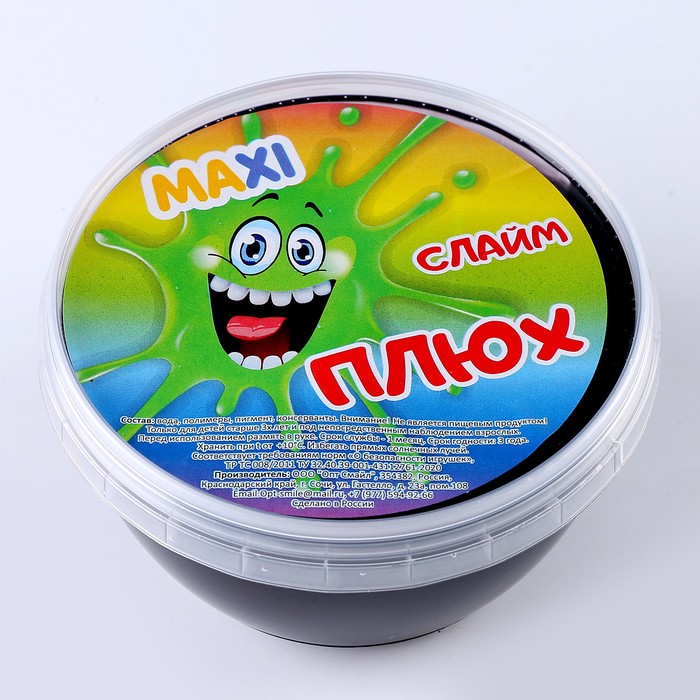

Слайм Плюх, контейнер 350 гр., чёрный