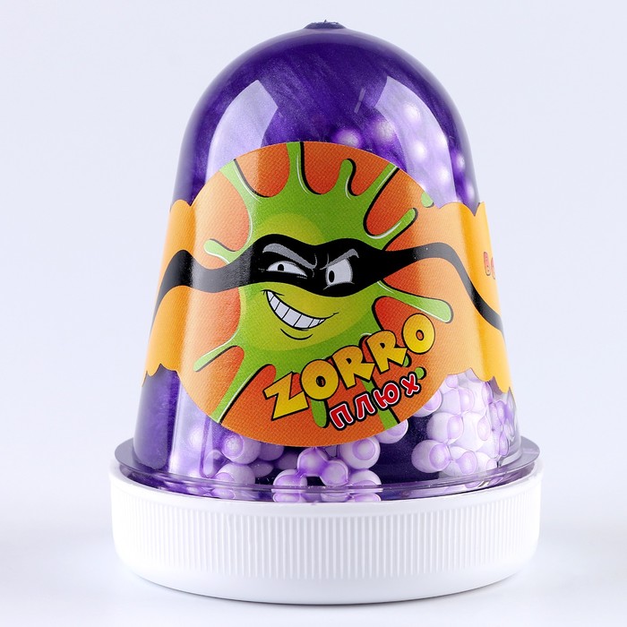 Слайм «Плюх» ZORRO, перламутровый с шариками, капсула 130 г, фиолетовый слайм плюх капсула с шариками 3 40г