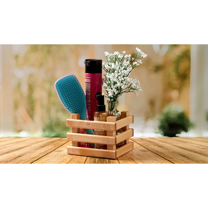 фото Ящик деревянный для хранения polini home basket, цвет лакированный, 16х14х12 см
