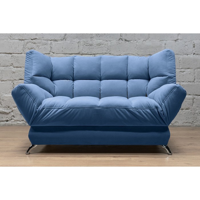Прямой диван «Люкс 2», механизм клик-кляк, велюр, цвет ultra denim