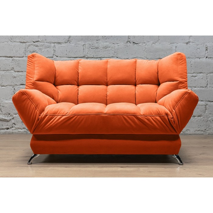 Прямой диван «Люкс 2», механизм клик-кляк, велюр, цвет selfie terracotta