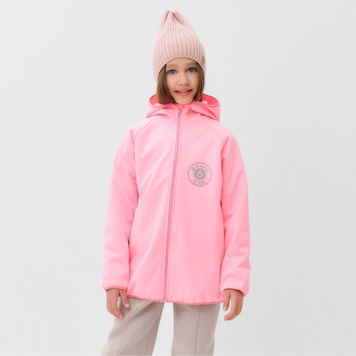 Бомбер (джемпер) с капюшоном для девочки MINAKU, цвет розовый, рост 134 см
