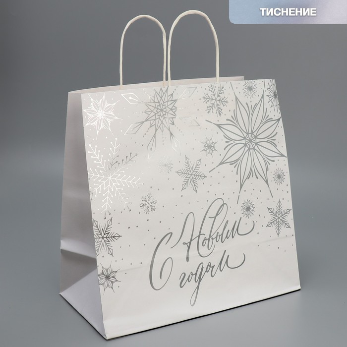 Пакет подарочный крафтовый Winter, 32 × 28 × 15 см пакет подарочный крафтовый волшебные моменты 28 × 32 × 15 см