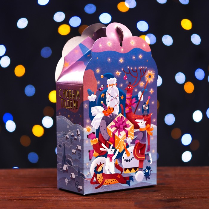 Подарочная коробка Фантазия в фиолетовом 11,1 х 5,8 х 20,5 см