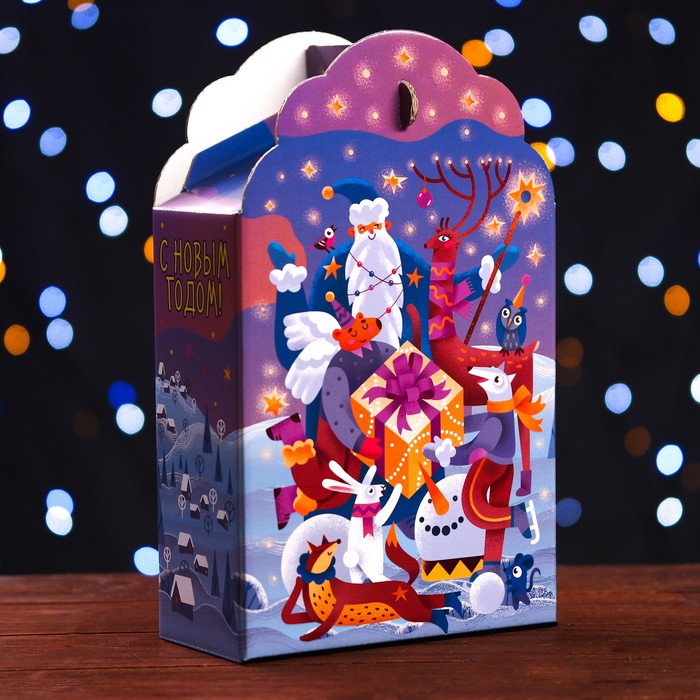 Подарочная коробка Фантазия в фиолетовом 16 х 7,5 х 26 см подарочная коробка лесная сказка 16 х 7 5 х 26 см
