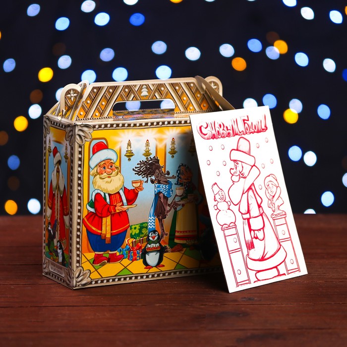 Подарочная коробка Скульптурная Мастерская Деда Мороза 17,3 х 6,5 х 15 см
