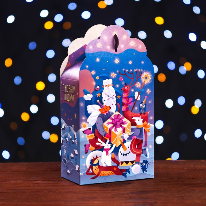 Подарочная коробка Фантазия в фиолетовом 12 x 7 x 23 см