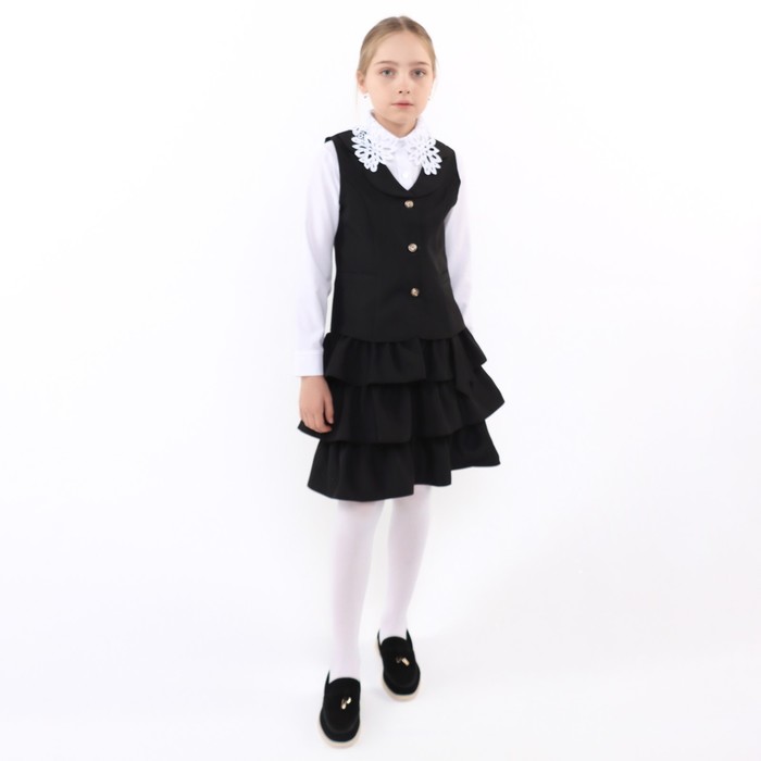 Школьный костюм для девочек, цвет чёрный, рост 134 см школьный костюм для девочек цвет чёрный рост 134 см modernfeci