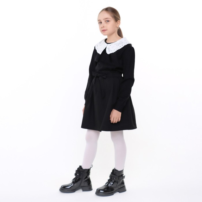 Джемпер школьный для девочки, цвет черный, рост 122 см