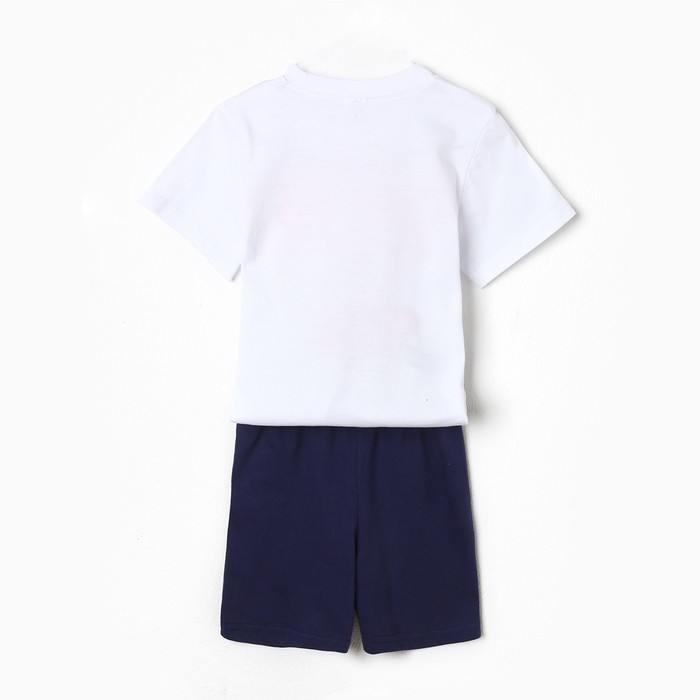

Комплект (футболка, шорты) для мальчика, цвет белый, рост 104 см