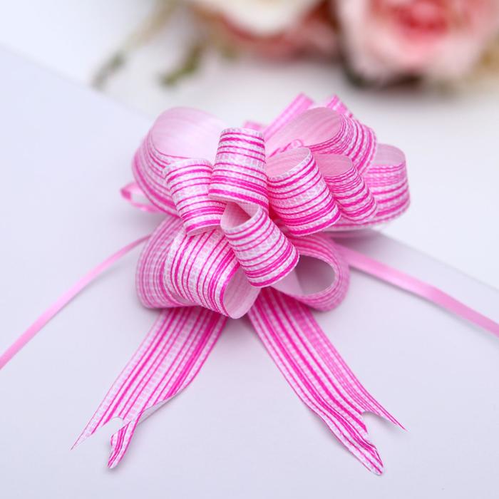Бант-шар № 1,8 "Тонкие полоски", цвет малиновый