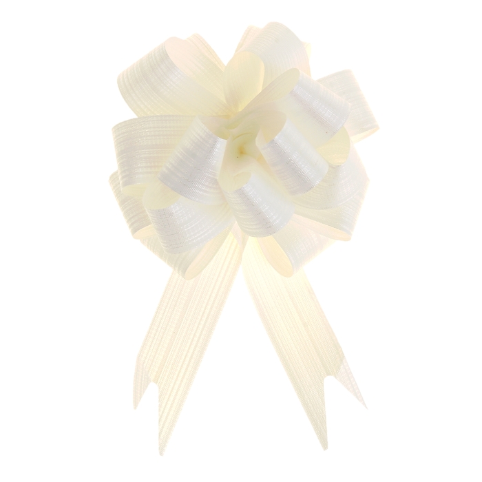 Бант-шар №3 "Тонкие полоски", цвет белый