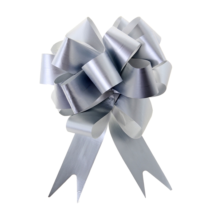 Бант-шар №3 "Классика", цвет серебряный