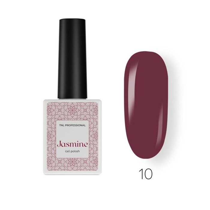 

Гель-лак TNL Professional Jasmine, №10 гибискус (бордовый), 10 мл
