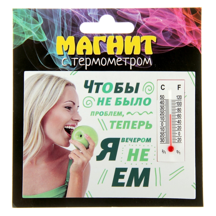 Магнит с термометром "Чтобы не было проблем"
